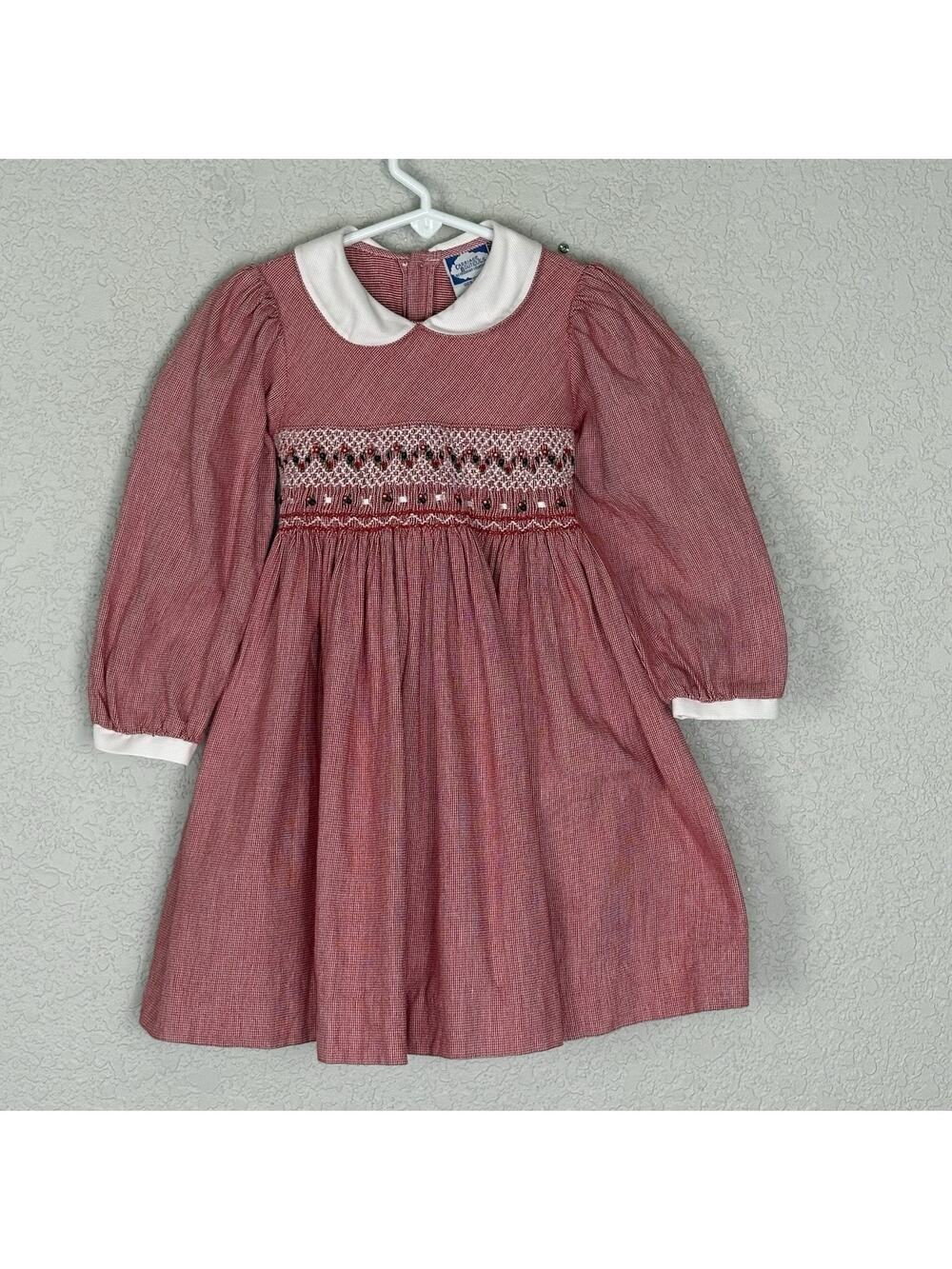 Vtg Carriage Boutiques Bishop Dress Smocked Embroidered Cottage Size 3T